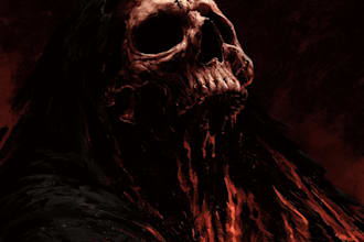 create dark art, horror or skull artworks illustration