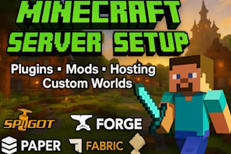 setup and build configure your minecraft  server with plugins