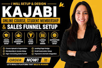 setup kajabi online course kajabi student membership kajabi sales funnel setup