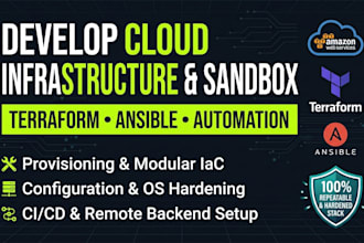 develop cloud infrastructure and sandbox using terraform and ansible automation