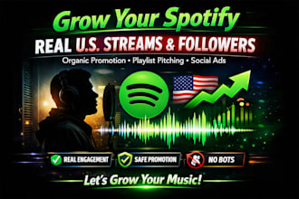 increase spotify monthly listeners, US spotify streams and spotify followers