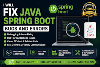 fix bugs and errors in your java spring boot project