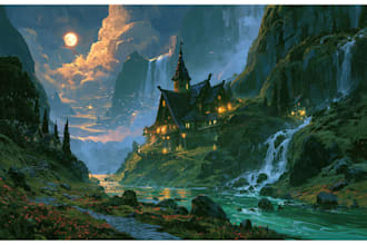 do fantasy landscape illustrations