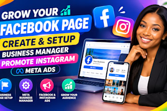 grow facebook page create and setup business manager promote instagram meta ads