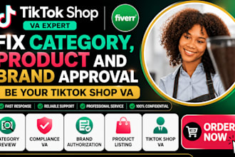 be tiktok shop VA for category product brand approval