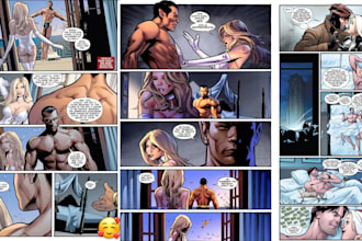 draw nsfw comic art, graphic novel, comic book illustration, erotic strip comic