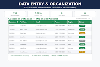 do data entry and data cleaning