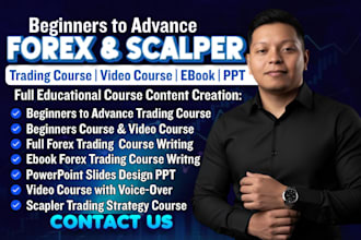 create full forex trading, scalping trading, strategy course ebook, video course