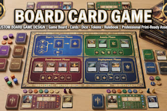 design board game card, game tabletop, game card box rulebook tarot card game