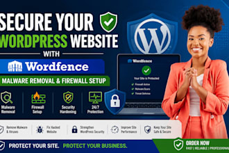secure wordpress website with wordfence, malware removal and firewall setup