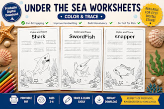 design printable educational worksheets for kids