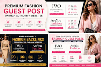 build high authority fashion SEO backlinks areyoufashion and fashionweekonline