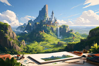 draw professional vector landscape illustration