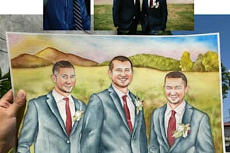 hand paint a watercolor realistic portrait free shipping