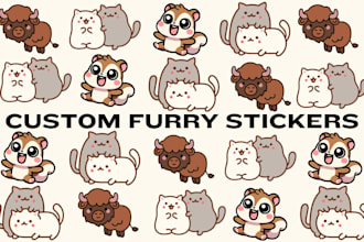 draw fursona furry stickers, furry art for telegram stickers, discord stickers
