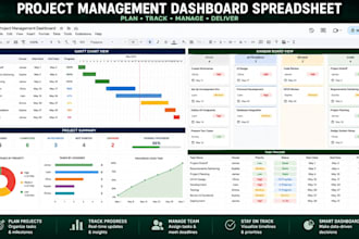 create a custom project management spreadsheet in google sheets or excel sheets