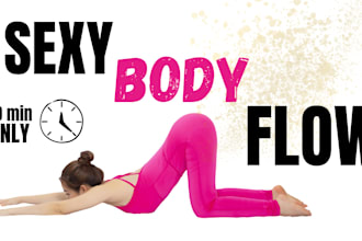 design clean youtube thumbnail for fitness yoga bodybuilding, workout