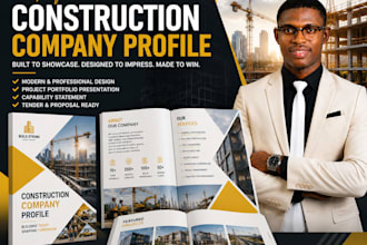design a professional construction company profile and portfolio