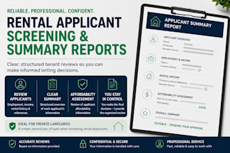 screen and assess rental applicants for landlords