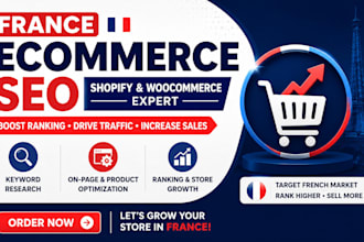 do france ecommerce SEO for shopify, woocommerce, product pages and online store