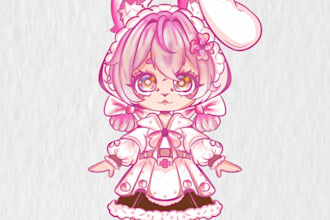 draw your furry oc or fursona as a chibi