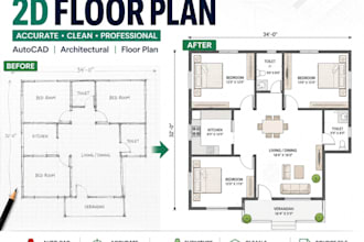 design 2d floor plan 3d floor plan autocad architectural design 3d rendering