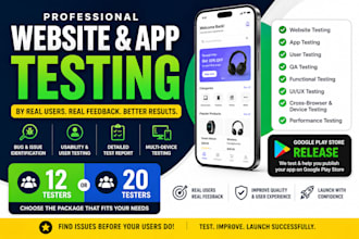 web tester app tester user testing QA review testing 12 testers 20 testers