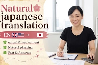 translate english to natural  japanese for website and travel