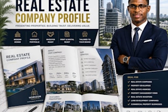 design a professional real estate company profile and portfolio