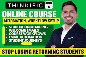setup thinkific student onboarding, email automation, thinkific course workflows