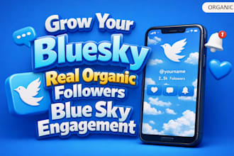 grow your bluesky with real and organic followers, blue sky engagement