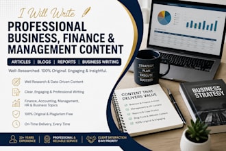 write professional business, finance and management content