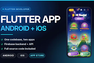 develop a flutter app for android and ios with firebase backend