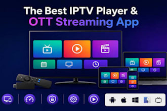 build branded iptv player, ott platform, vod app, xciptv, with admin panel