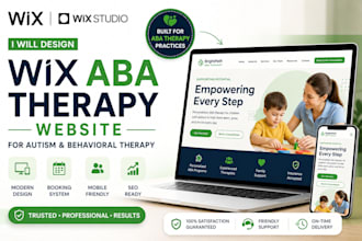 design wix aba therapy website for autism, behavioral therapy website and SEO
