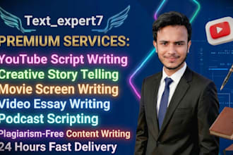 write professional youtube scripts and screenplays