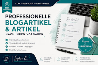 deutsche blogartikel und artikel nach ihren vorgaben schreiben