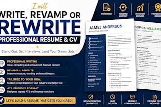 write revamp or rewrite professional resume and cv cover letter design