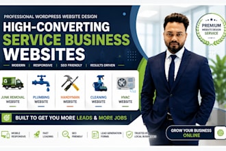 design junk removal, plumbing, handyman, cleaning and hvac website