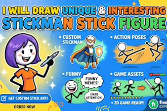 draw stickman stick figure very interesting and unique