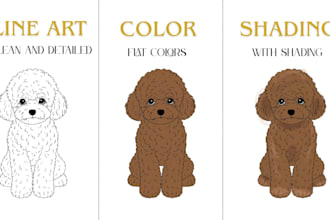 create a custom pet line art illustration from your photo