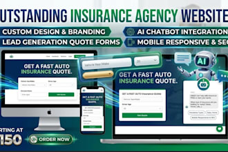 build an insurance agency website with quote forms and ai chatbot