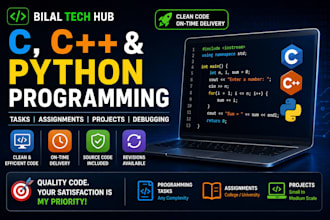 solve python and c programming tasks and debug code