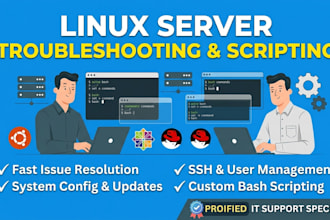 troubleshoot and fix your linux server issues or configure shell scripts