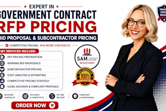 prepare government contract rfp pricing, bid proposal and subcontractor pricing