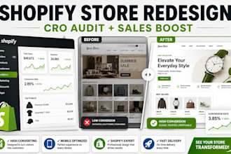 build shopify store revamp ecommerce website cro audit redesign shopify website