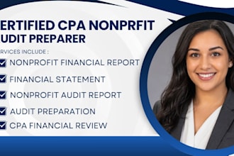 prepare and sign nonprofit CPA audit and financial statement as CPA