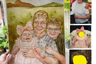 hand paint watercolor realistic portrait free shipping