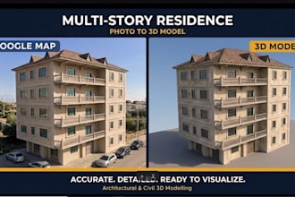 convert your photo or google map image into a detailed 3d model