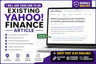 add your link to an existing yahoo finance article